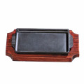 Cast Iron Grill Pan Japanese BBQ Rectangle Teppanyaki Serving Tray